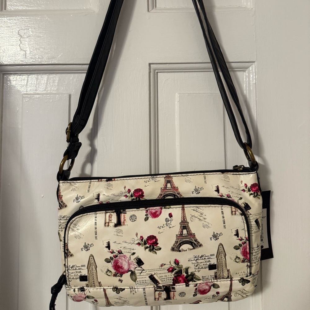 Paris Print Crossbody Bag NWT!